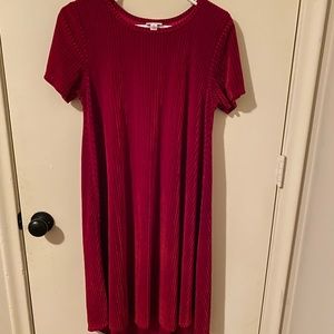 LuLaRoe red “velvet” Carly dress - S